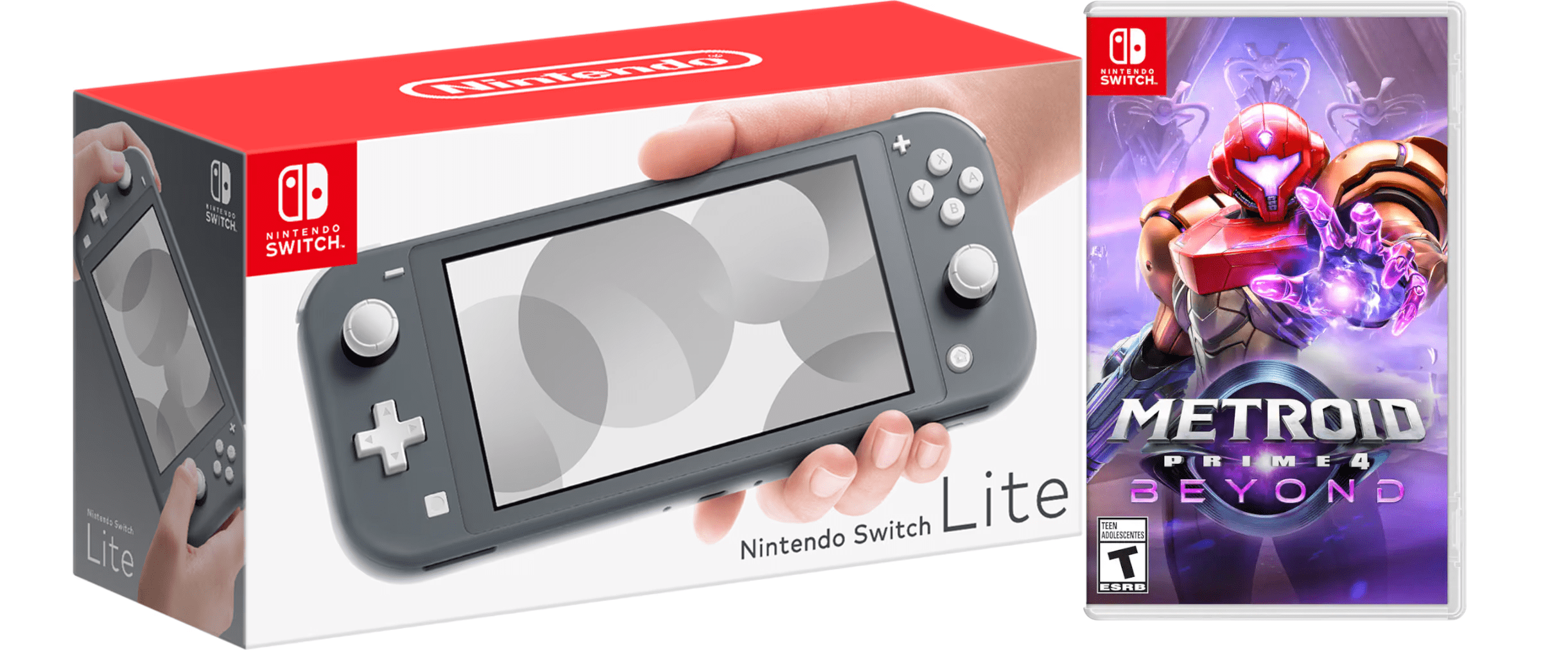 Nintendo Switch Lite Gray Console with Metroid Prime 4 Game Bundle (Region Free)
