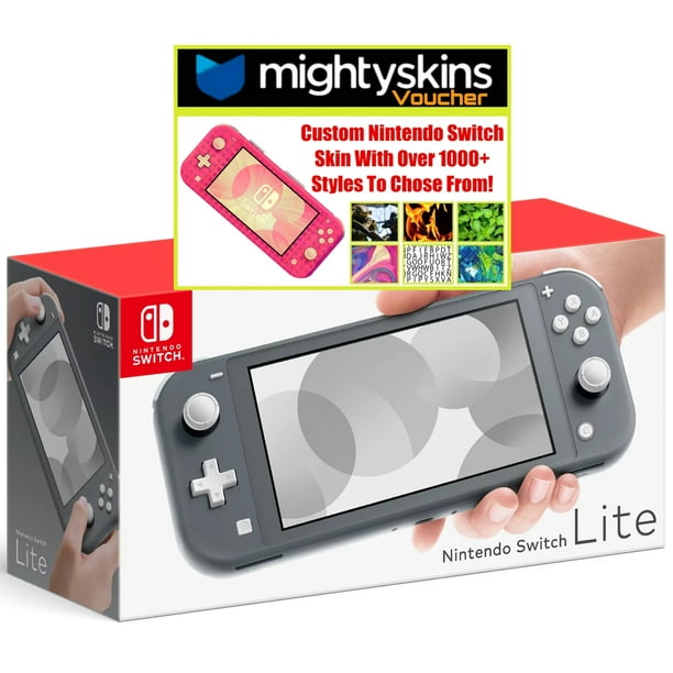 Nintendo Switch Lite Gray Console with MightySkins Voucher