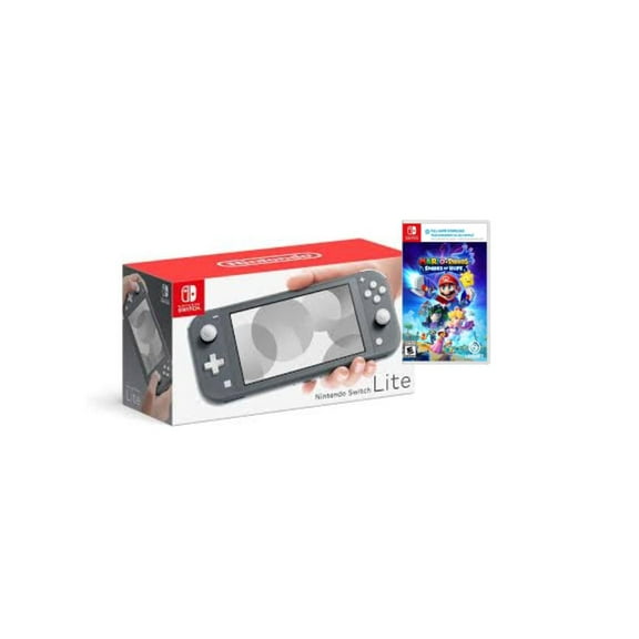 Nintendo Switch Lite Gray Edition and Mario + Rabbids Sparks of Hope Bundle - Japan Import with US Plug