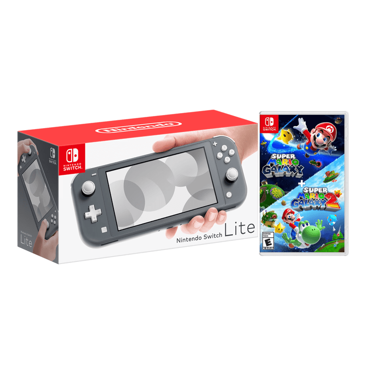 Nintendo Switch Lite Gray Gaming Console with Super Mario Galaxy 2