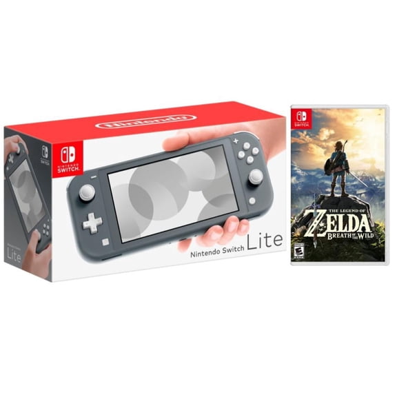 Nintendo Switch Lite Gray (International Edition) Bundle with The Legend of Zelda: Breath of the Wild