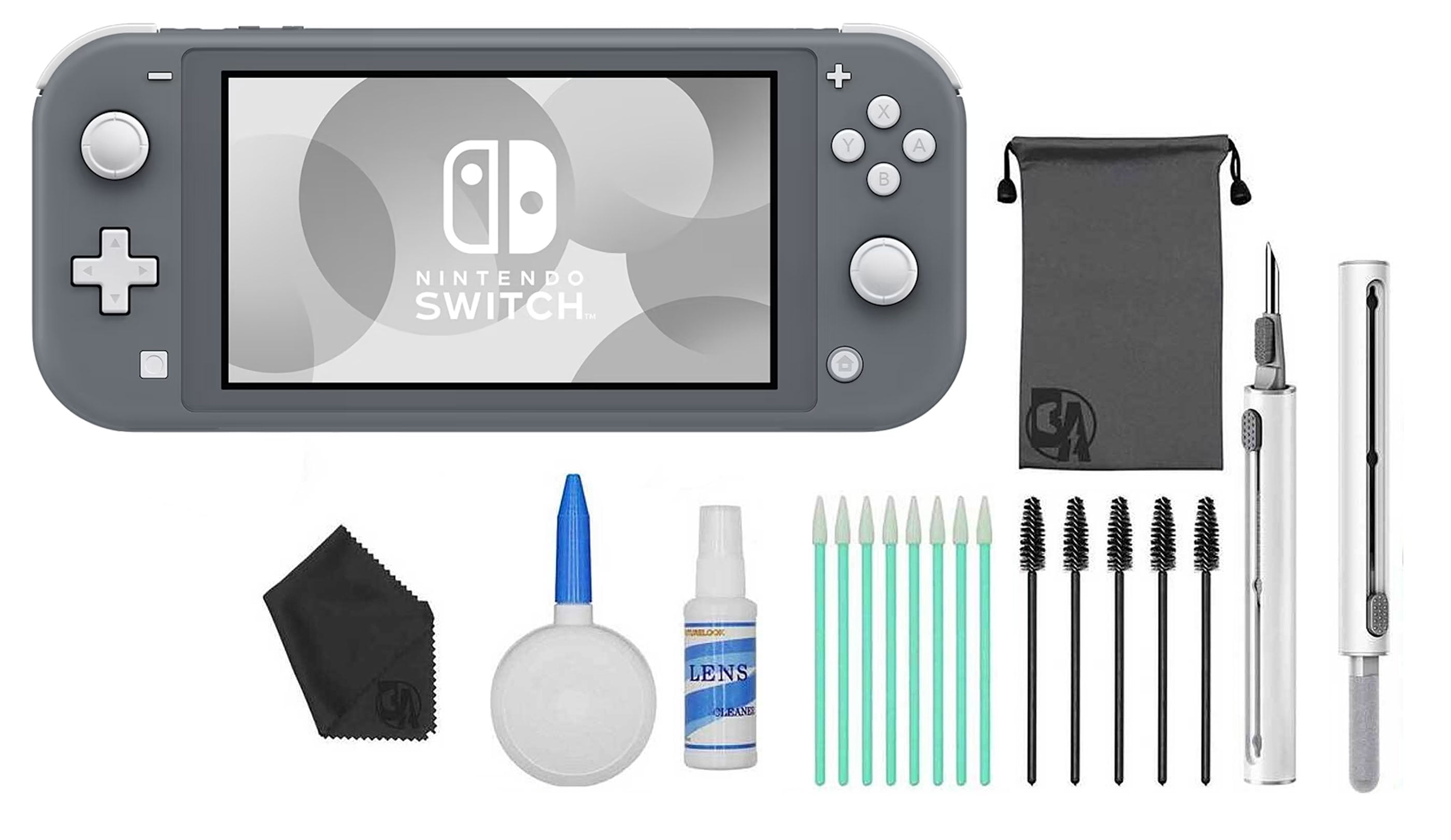Nintendo Switch Lite - Gray with BOLT AXTION Cleaning Kit Bundle