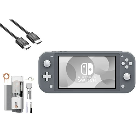 Pre-Owned Nintendo Switch Lite - Gray with BOLT AXTION Cleaning Kit + HDMI Bundle