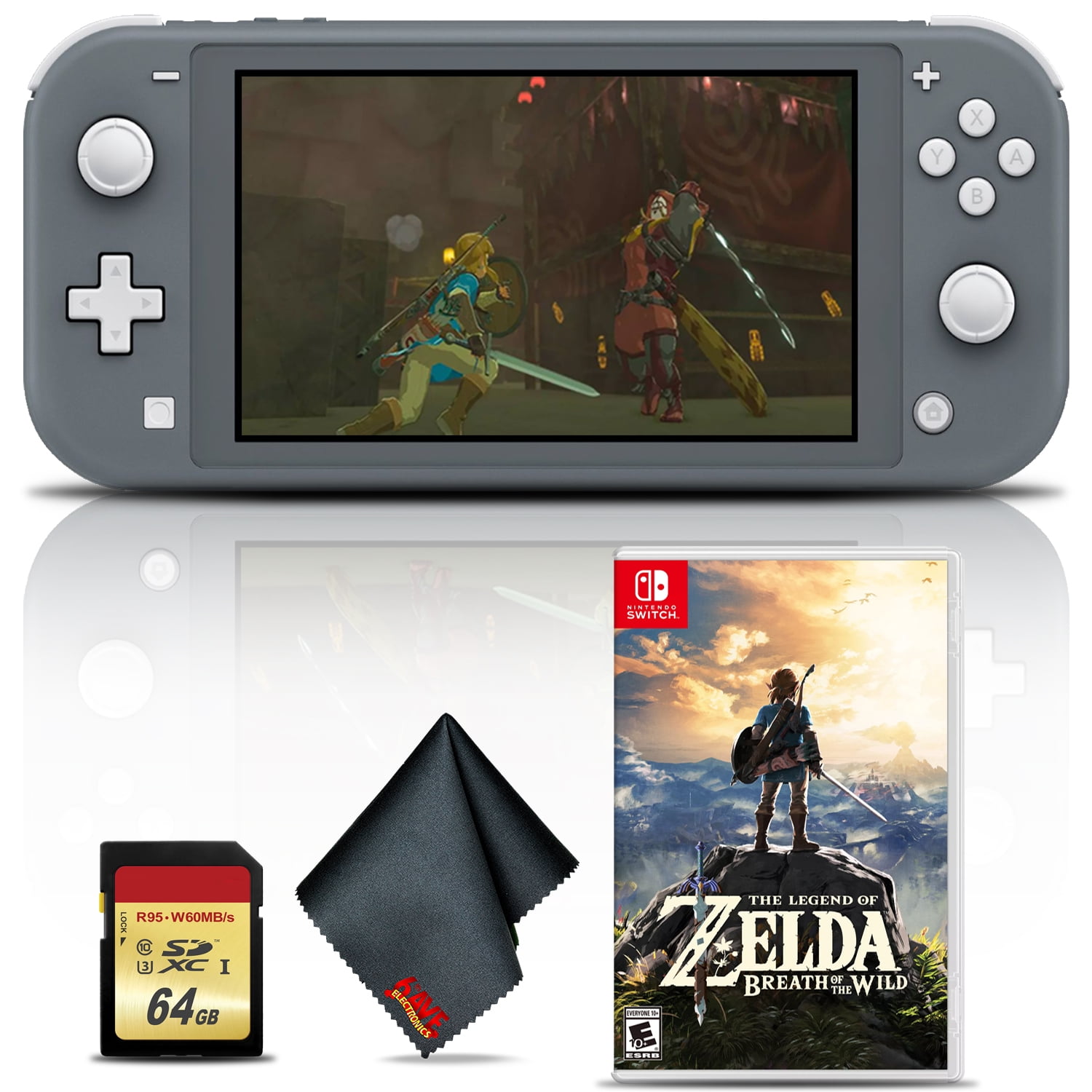 Nintendo Switch Lite (Gray) Console Bundle with 1-Year Extended Protection  Plan and 6Ave Cleaning Cloth 