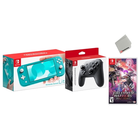 Nintendo Switch Lite Turqouise Bundle with Wireless Pro Controller and Fire Emblem Three Hopes Game - Import with US Plug