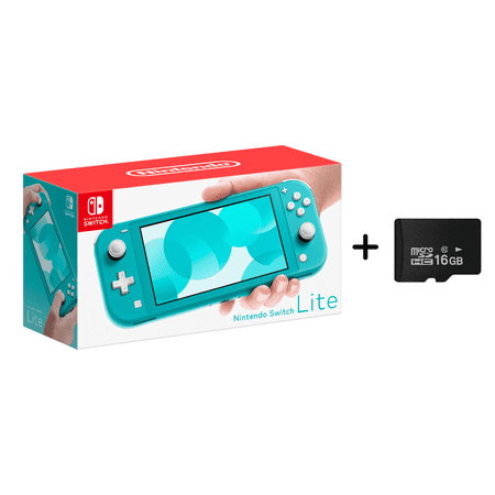Nintendo Switch Lite - Turquoise (International) + 16GB MicroSD Card Bundle