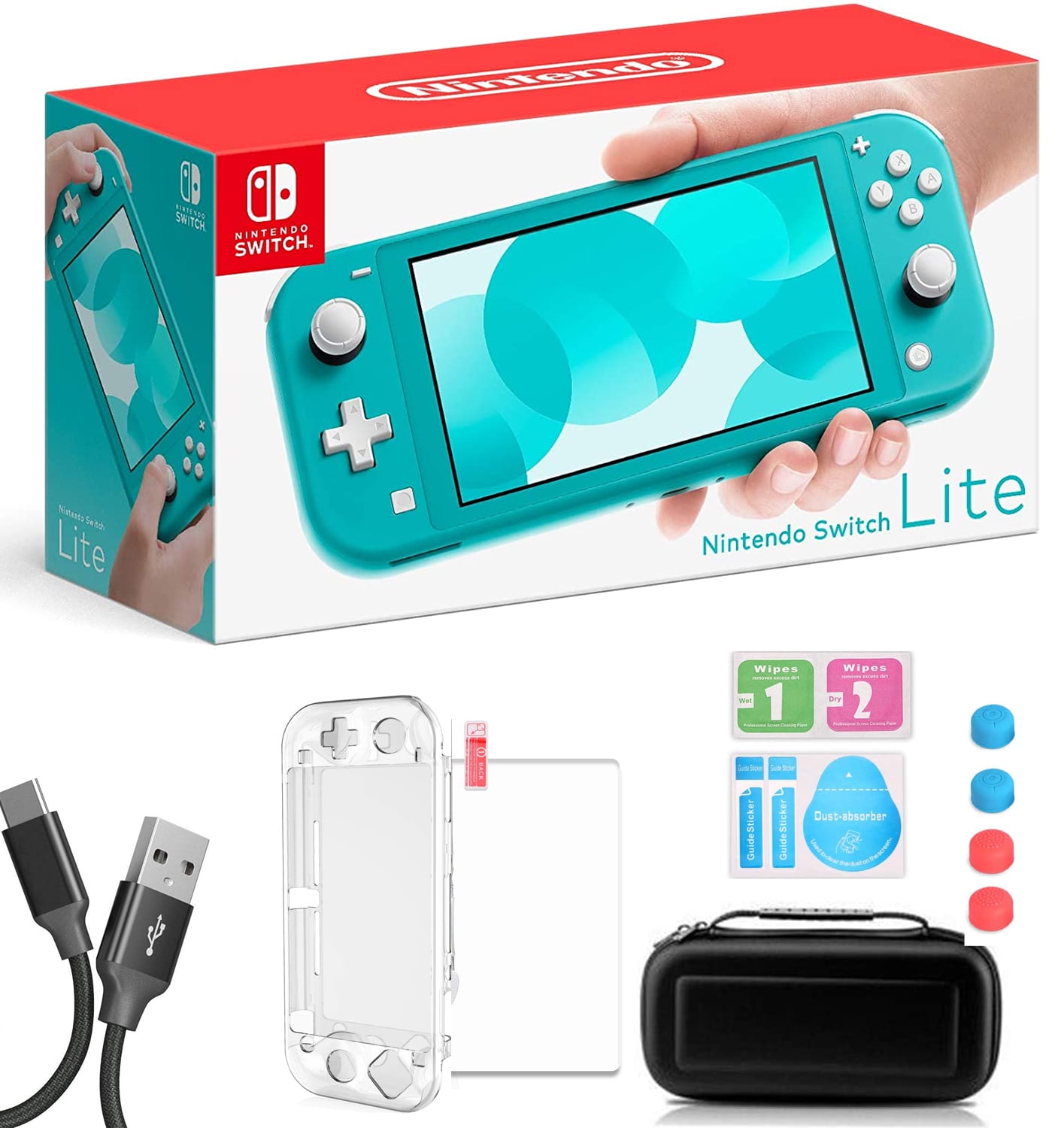 Nintendo Switch Lite (Turquoise) Gaming Console Bundle with Hades Game and  Cleaning Cloth 