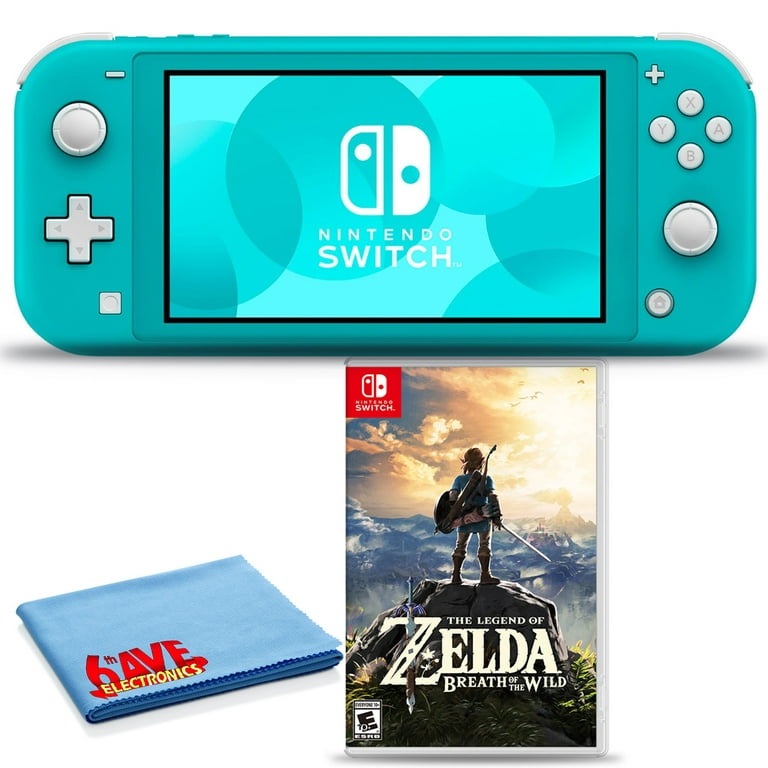 Nintendo Switch Lite (Turquoise) Bundle with 6Ave Cleaning Cloth +