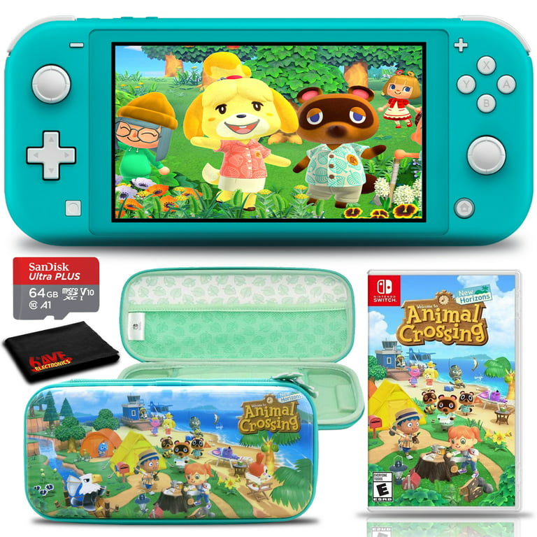Nintendo Switch Lite Turquoise Bundle with Animal Crossing, Case