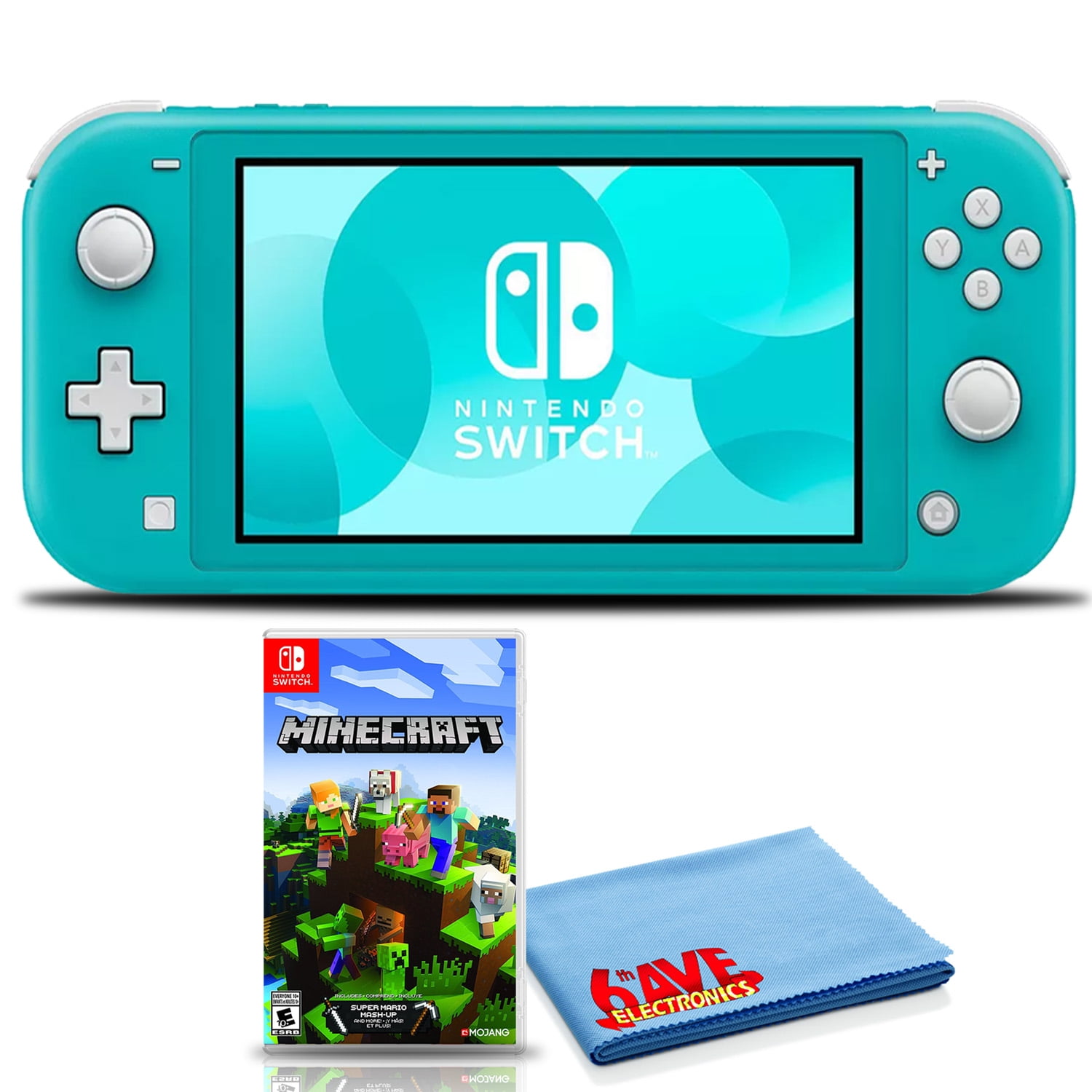 鍔 slogan Aftensmad Nintendo Switch Lite (Turquoise) Bundle with Minecraft and 6Ave Cleaning  Cloth - Walmart.com