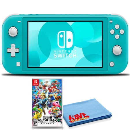 Nintendo Switch Lite (Turquoise) Bundle with Super Mario Bros. U and 6Ave Cloth