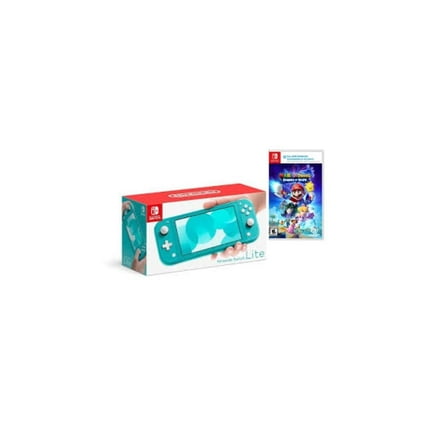 Nintendo Switch Lite Turquoise Edition and Mario + Rabbids Sparks of Hope Bundle - Japan Import with US Plug