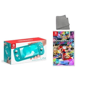 Nintendo Switch Lite Turquoise Edition with Mario Kart 8 Deluxe and Screen Cleaning Cloth (JP Console)