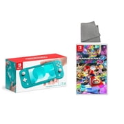 Nintendo Switch Lite Turquoise Edition with Mario Kart 8 Deluxe and Screen Cleaning Cloth JP Console