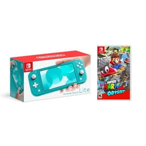 Nintendo Switch Lite Turquoise Gaming Console with Super Odyssey Bundle (Region Free)