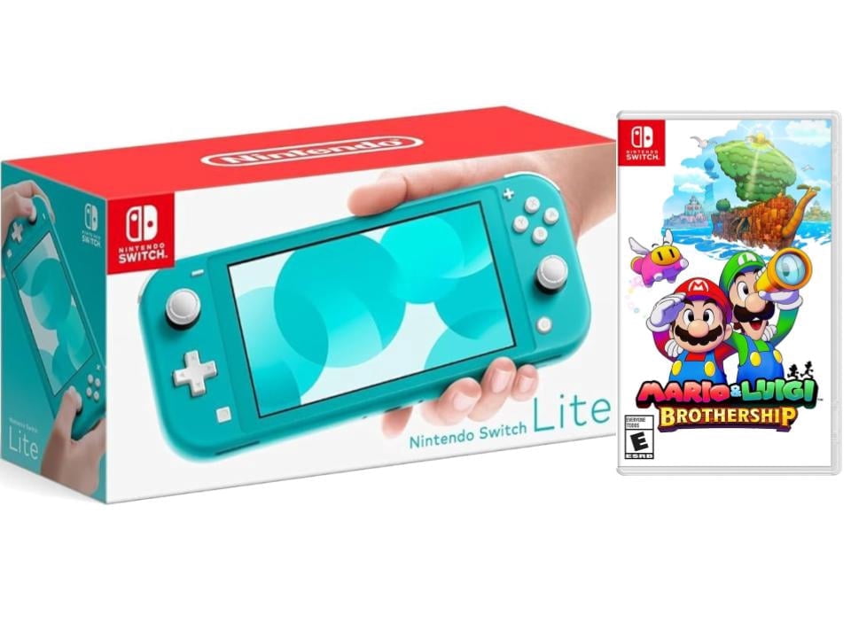 Nintendo Switch Lite Turquoise (International Edition) Bundle with Mario and Luigi: Brothership