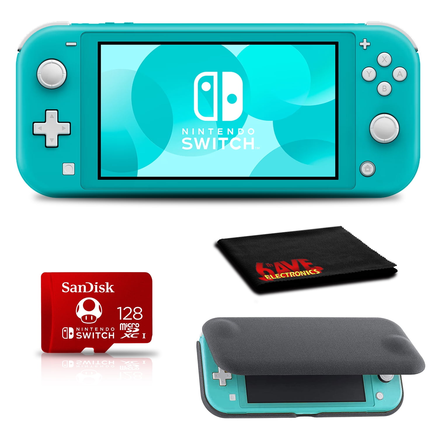 Nintendo Switch Lite Blue with Flip Cover Screen Protector and