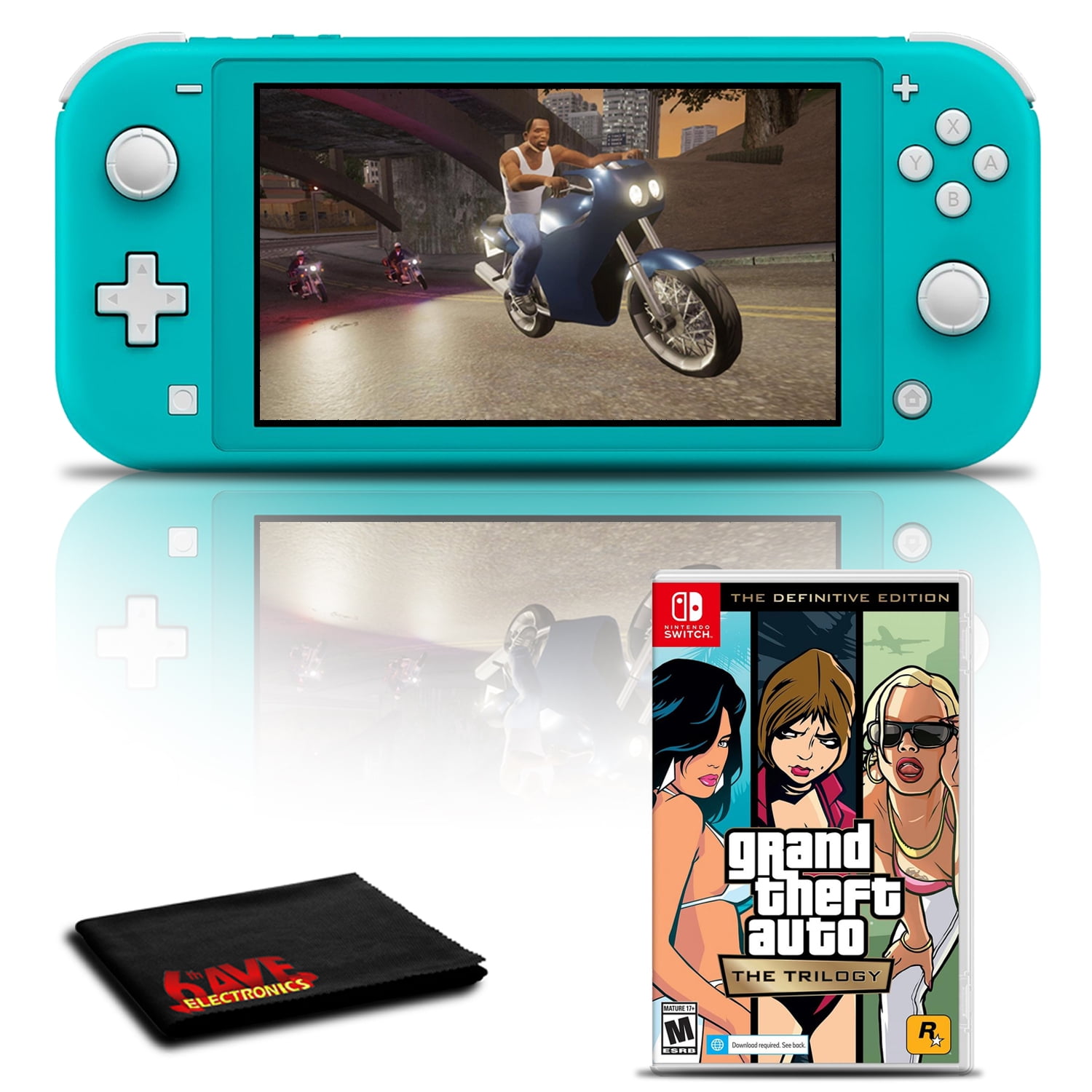 Nintendo Switch Lite Turquoise with Grand Theft Auto: The Trilogy Game