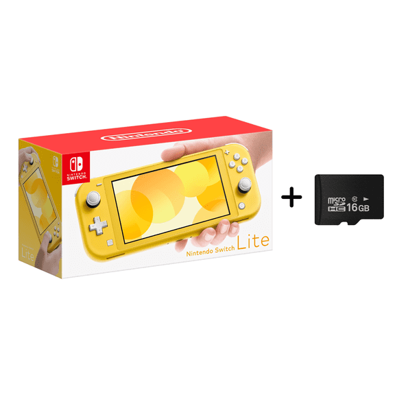 Nintendo Switch Lite - Yellow (International) + 16GB MicroSD Card Bundle