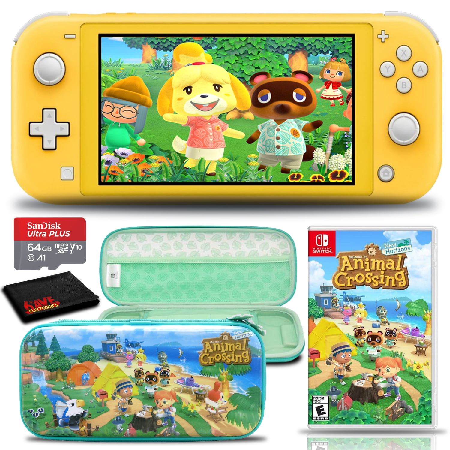Nintendo Switch Lite (Yellow) Bundle with Animal Crossing, Case ...