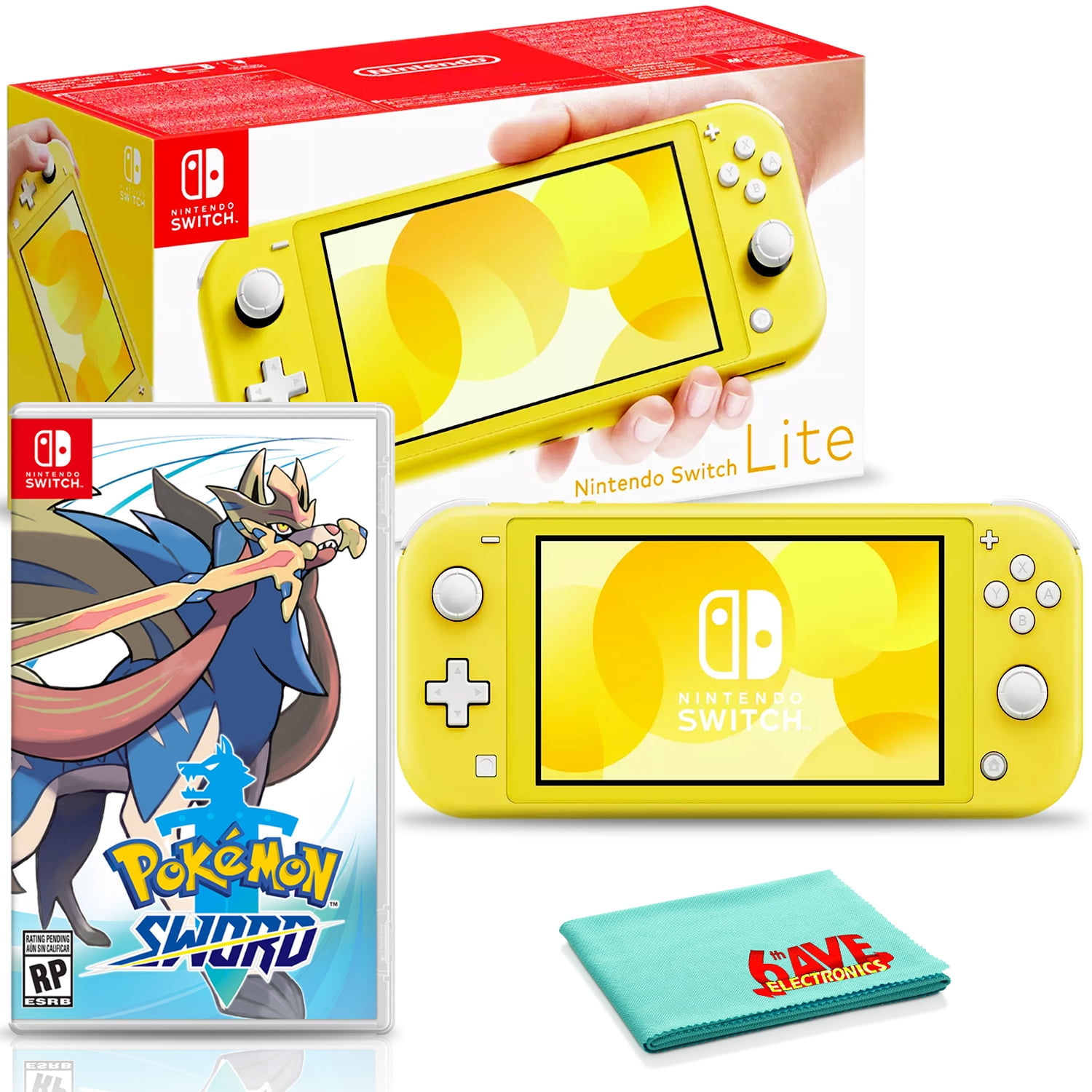 Nintendo Switch Lite Yellow Bundle with Pokemon Sword   Walmart.com