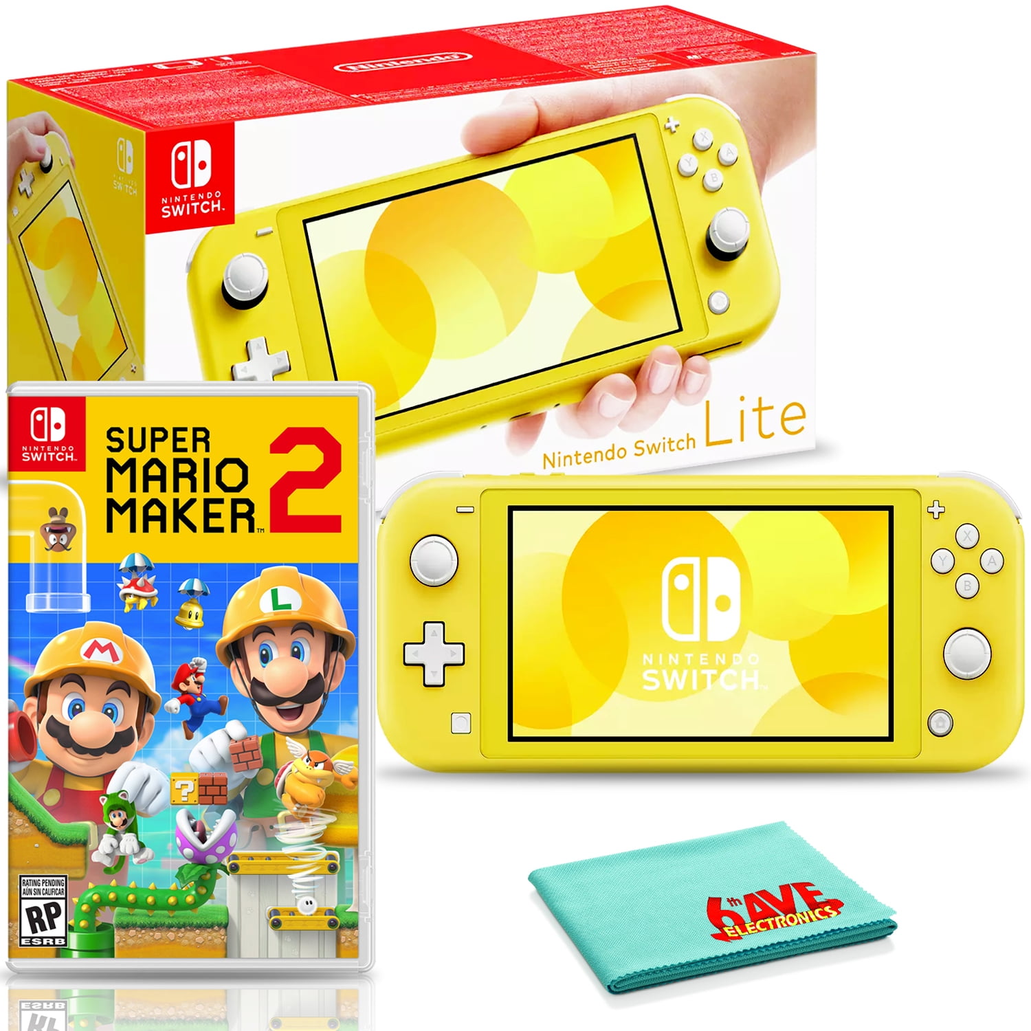 Nintendo Switch Lite (Yellow) Bundle with Super Mario Maker 2 ...
