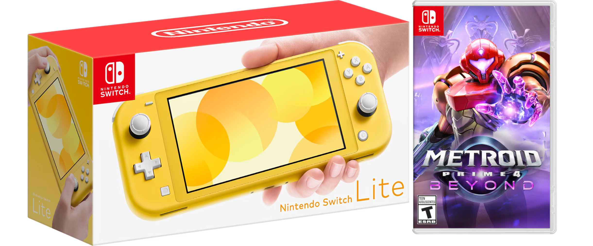 Nintendo Switch Lite Yellow Console with Metroid Prime 4 Game Bundle (Region Free)