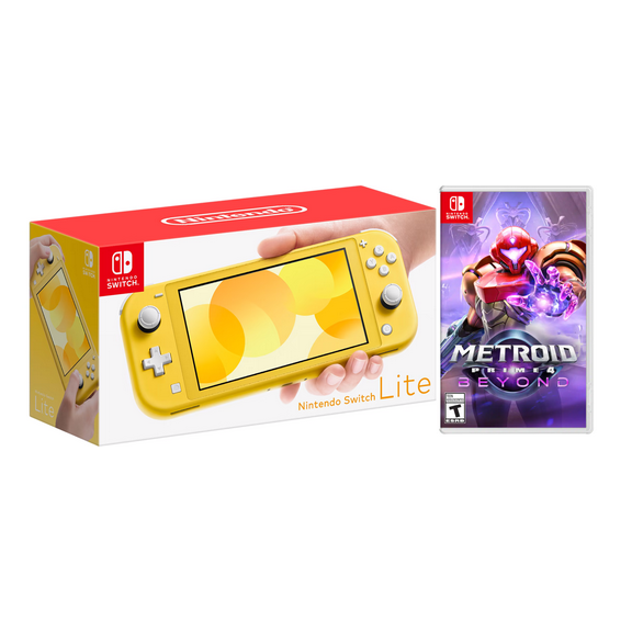 Nintendo Switch Lite Yellow Console with Metroid Prime 4 Game Bundle (Region Free)
