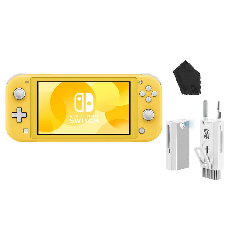 Nintendo Switch Lite Yellow with BOLT AXTION Cleaning Kit Bundle