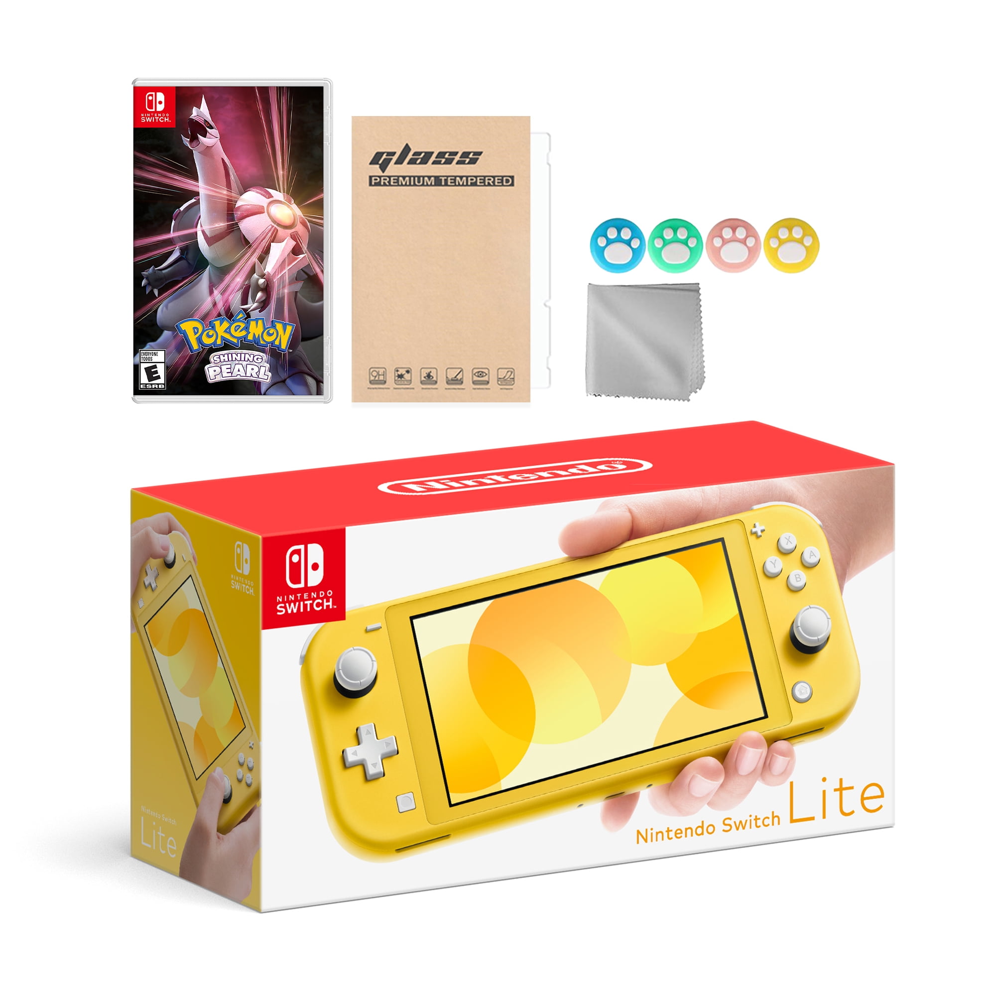 Nintendo Switch Lite Yellow with Pokemon Shining Pearl and Mytrix