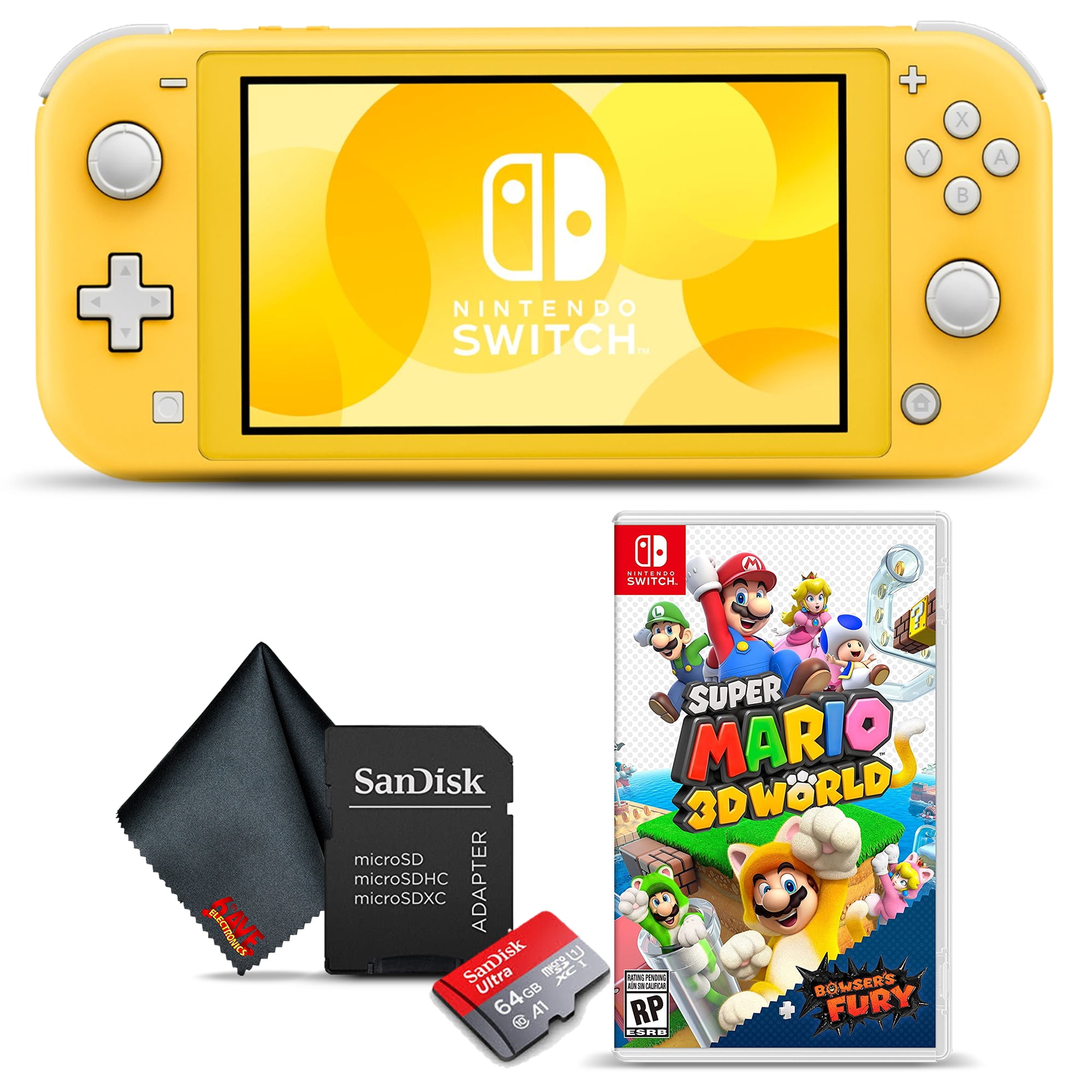 Nintendo Switch Lite (Yellow) with Super Mario 3D World + Bowser's