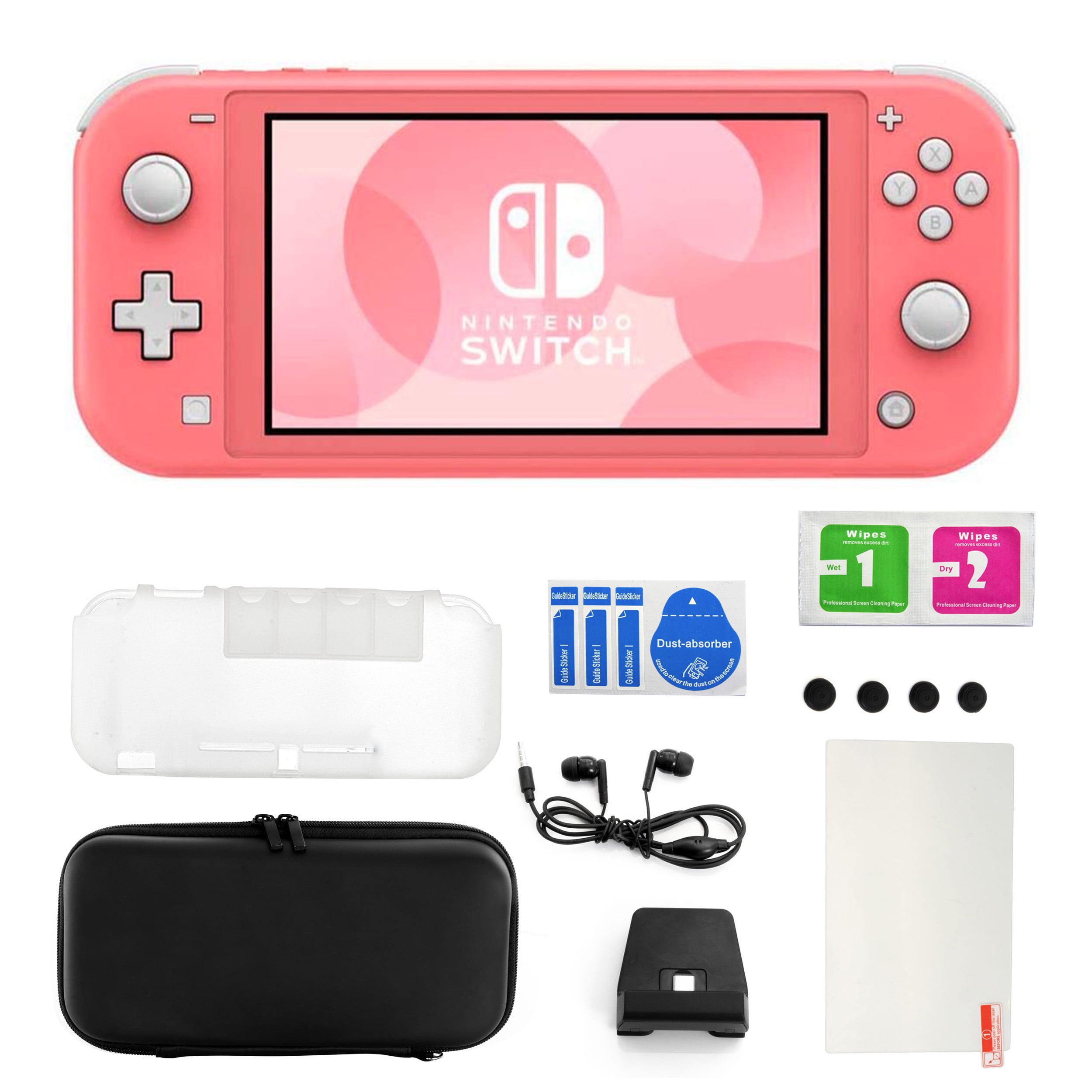 Nintendo Switch Lite in Coral with 11 in 1 Accessories Kit