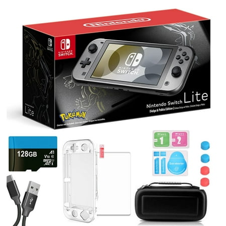 Nintendo Switch Lite with Dialga & Palkia Art Bundle, Metallic Gray