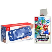 Nintendo Switch Lite 32GB Yellow Edition and Super Mario Bros Wonder Bundle - Japan Import with US Plug with Screen Cleaning Cloth