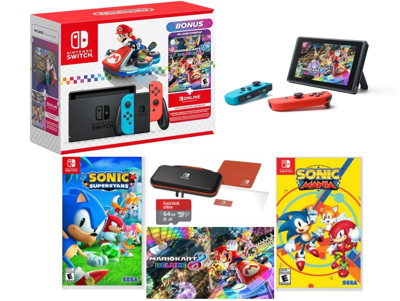 Nintendo Switch Console Bundle with Mario Kart 8 Deluxe