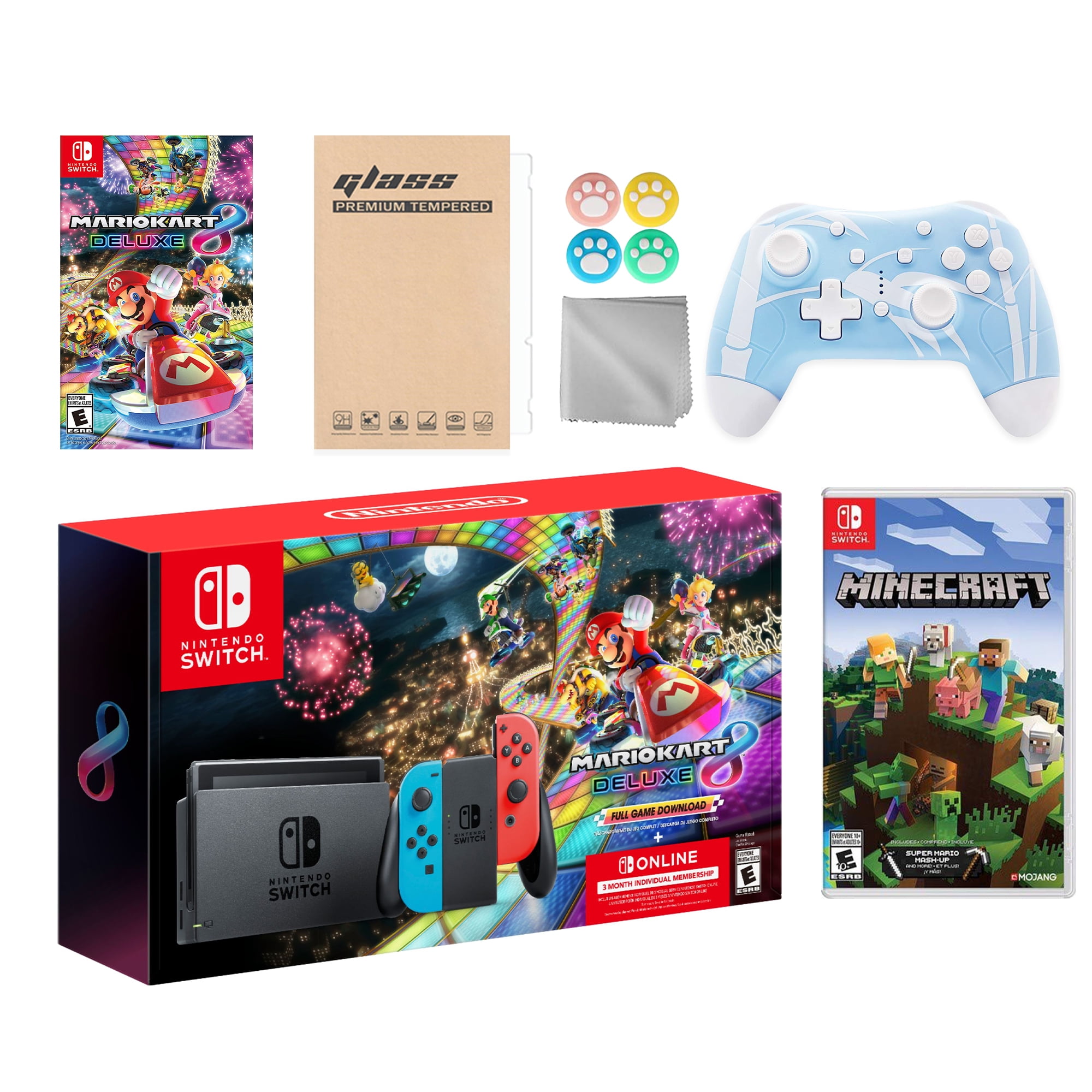 Nintendo Switch Mario Kart 8 Deluxe Bundle (Full Game Download + 3 Mo.  Switch Online Membership Included) Multi - Best Buy