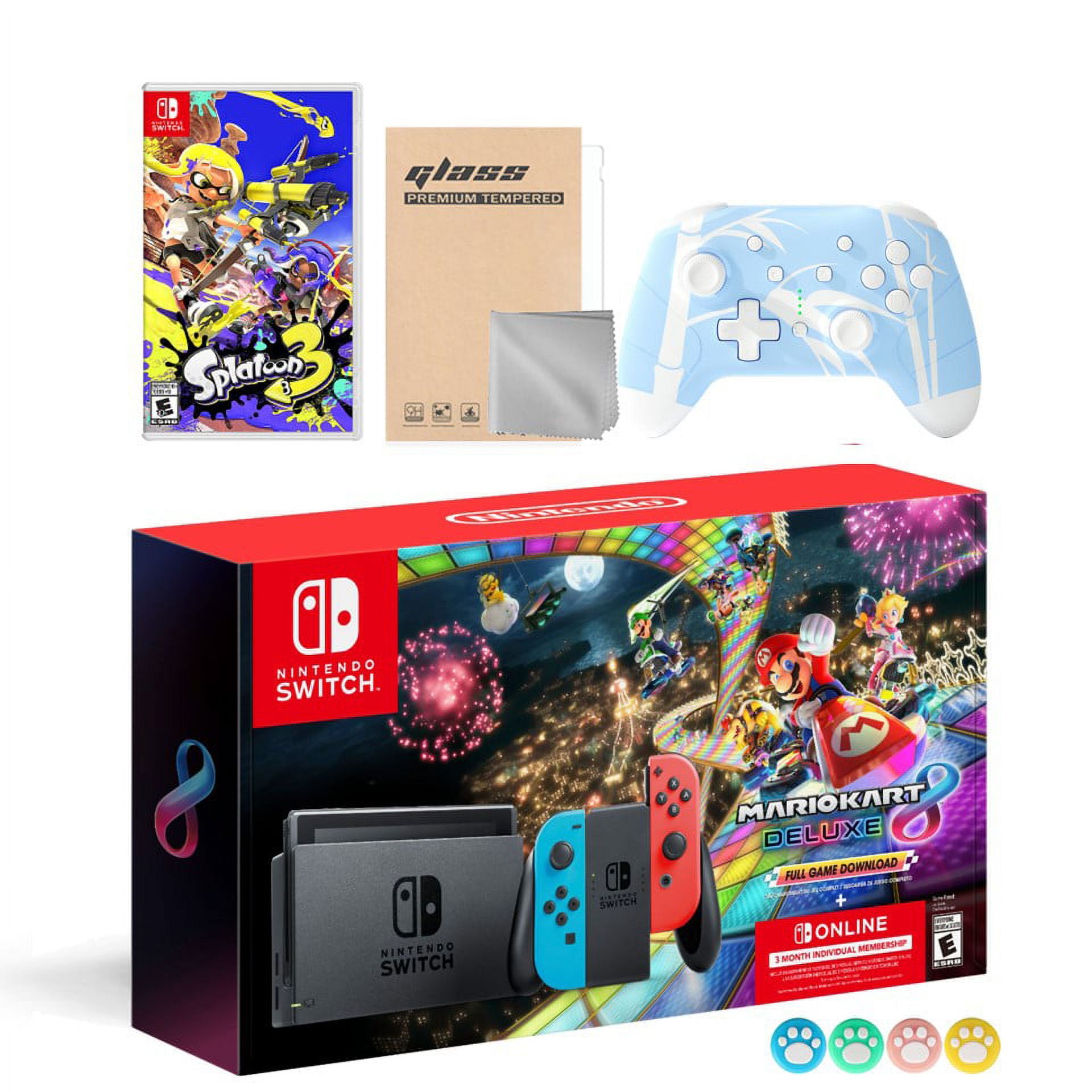  Nintendo Switch™ Mario Kart™ 8 Deluxe Bundle (Full Game Download  + 3 Mo. Nintendo Switch Online Membership Included) : Everything Else