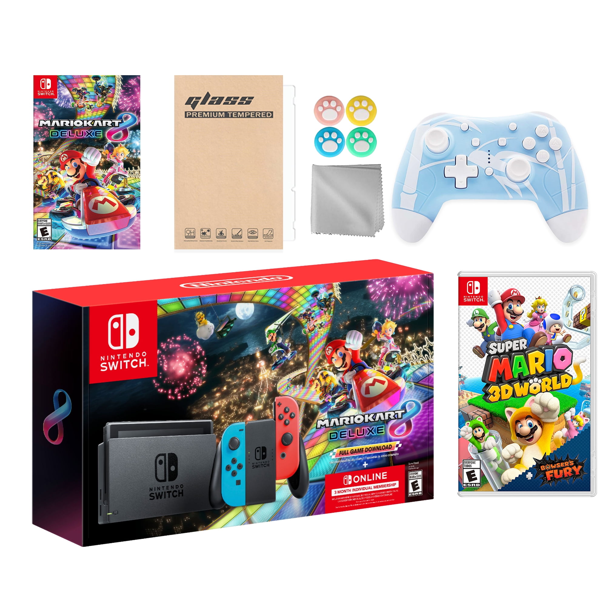 Nintendo Switch Mario Kart 8 Deluxe Bundle (Full Game Download + 3