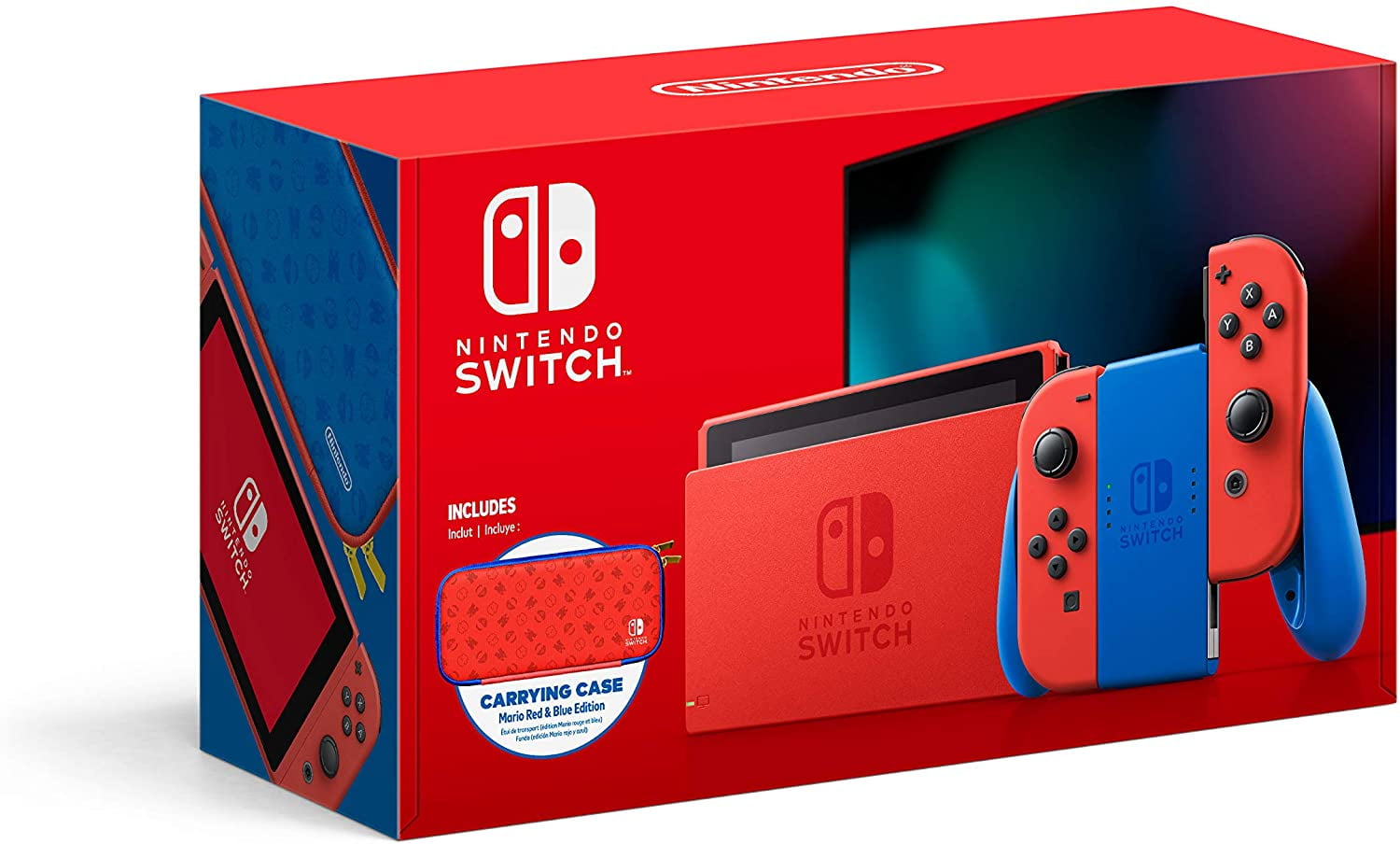 Restored Nintendo Switch Mario Red &amp; Blue Edition Console with 32 GB Storage - HADSRAAAF