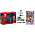 thumbnail image 1 of Nintendo Switch Neon Console with Mario Kart 8 Deluxe Game and MightySkins Custom Code Bundle - Japan Import with US Plug, 1 of 4