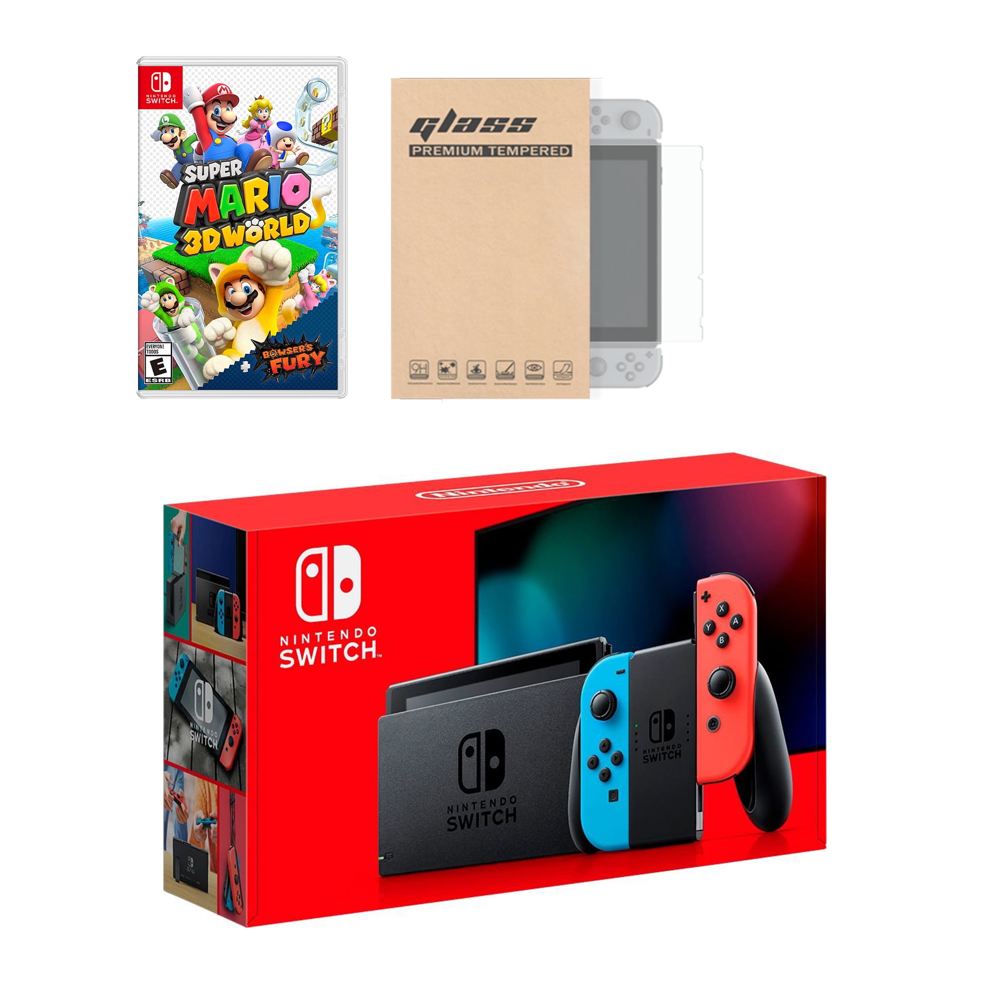 Nintendo Switch Neon Red Blue Joy-Con Console Legend of Zelda Link's  Awakening Bundle, with Mytrix Tempered Glass Screen Protector - Improved  Battery 