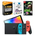 thumbnail image 1 of Nintendo Switch Neon Red & Blue OLED Console with Luigi's Mansion 2 HD, MightySkins Console and Controller Skin Voucher, and 1 Year CPS Extended Warranty, 1 of 4