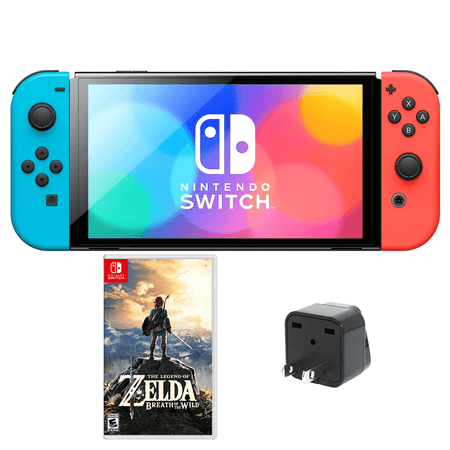 Nintendo Switch Neon Red & Neon Blue Edition 64GB OLED Console - The Legend of Zelda: Breath of the Wild[Physical] - International Version