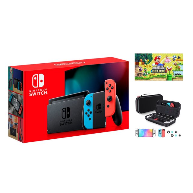Nintendo Switch Neon Red & Neon Blue JonCon Console, 32GB Internal