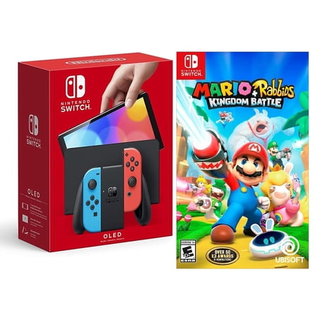 Nintendo Switch Neon With Mario Rabbids Kingdom Battle Game Japanese Edition