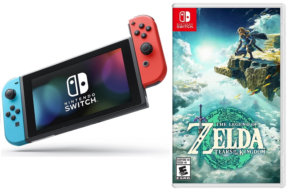 Nintendo Switch Neon + Zelda Tears of the Kingdom Game