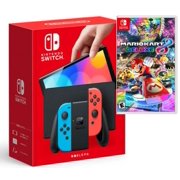 Nintendo Switch OLED 64 GB with Limited Powever Bundle, Neon Red Neon Blue