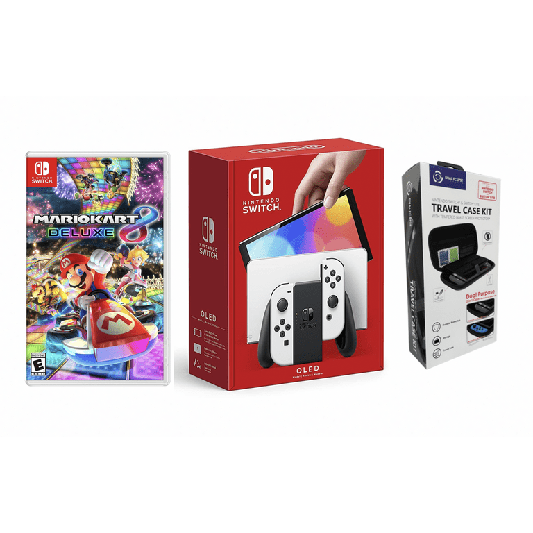 Nintendo Switch (OLEDモデル) ホワイト　マリオカート付き Nintendo Switch OLED, White with Mario Kart 8 Deluxe, Case