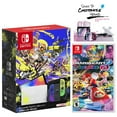 thumbnail image 1 of Nintendo Switch OLED Mario Red Edition + Mario Kart 8 Deluxe + MightySkins Custom Console and Controller Skin Voucher - Japan Import with US Plug, 1 of 5