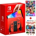 thumbnail image 1 of Nintendo Switch OLED Model Mario Red Edition Bundle with Mario Kart 8 Deluxe Game & Mightyskins Voucher – JP Edition with US Plug, 1 of 9